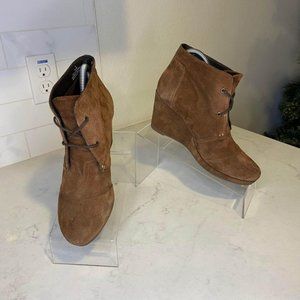 Blondo Paige Women's Waterproof Lace-Up Wedge Ankle Booties - Size 8 - Leather